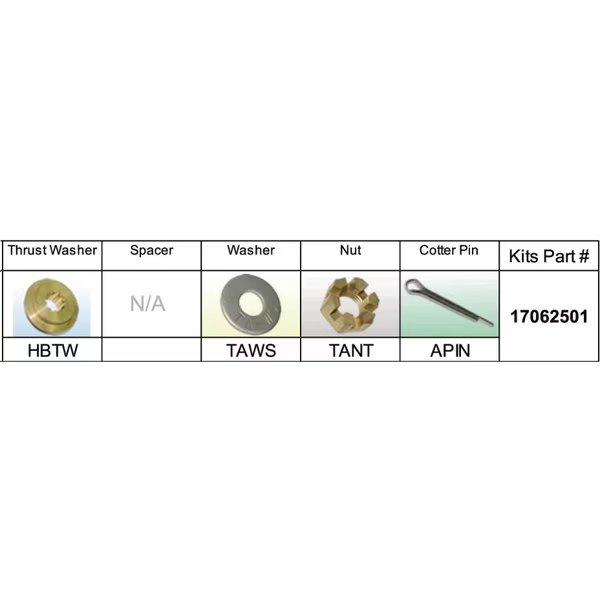 Fixed Hub Propeller Hardware Kit - Honda, Type B, Solas, Mfr#: 17062501